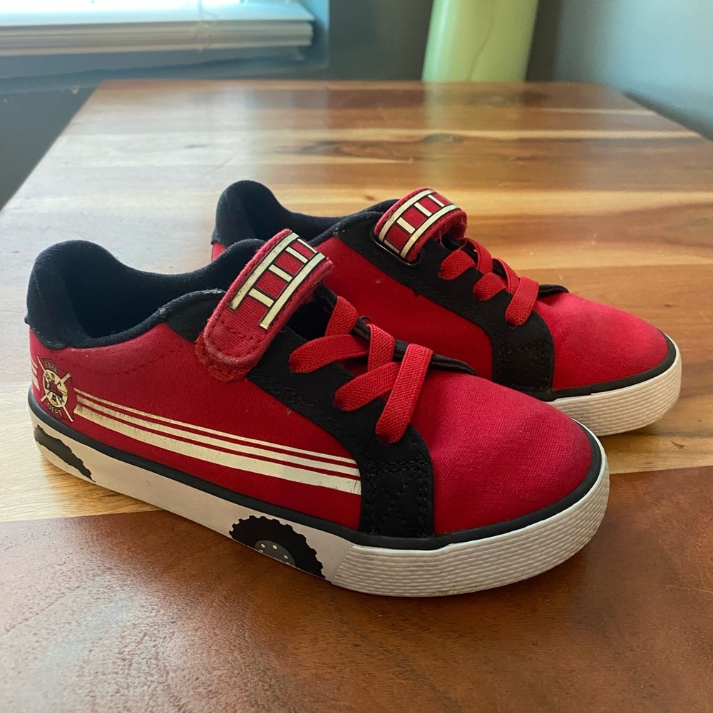 Little boys fire truck sneakers
